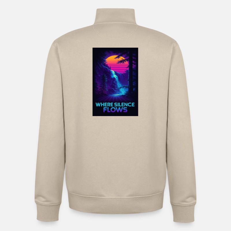 Where Silence Flows Neon Gorge - Unisex Organic Zip Sweatshirt von Stanley/Stella - Cremebeige