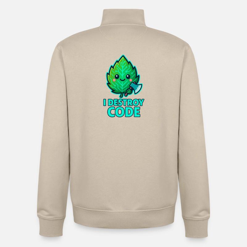 Green Leaf Code Warrior - Unisex Organic Zip Sweatshirt by Stanley/Stella - desert dust