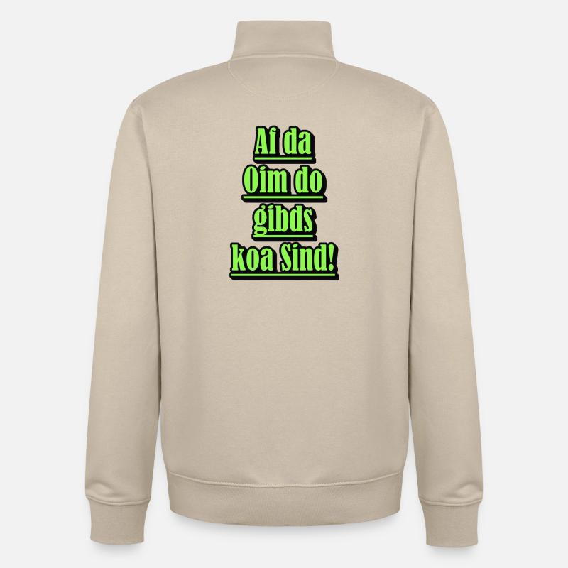 Dialecte néon Diction verte - Sweat zippé unisexe en coton bio Stanley/Stella - beige crème