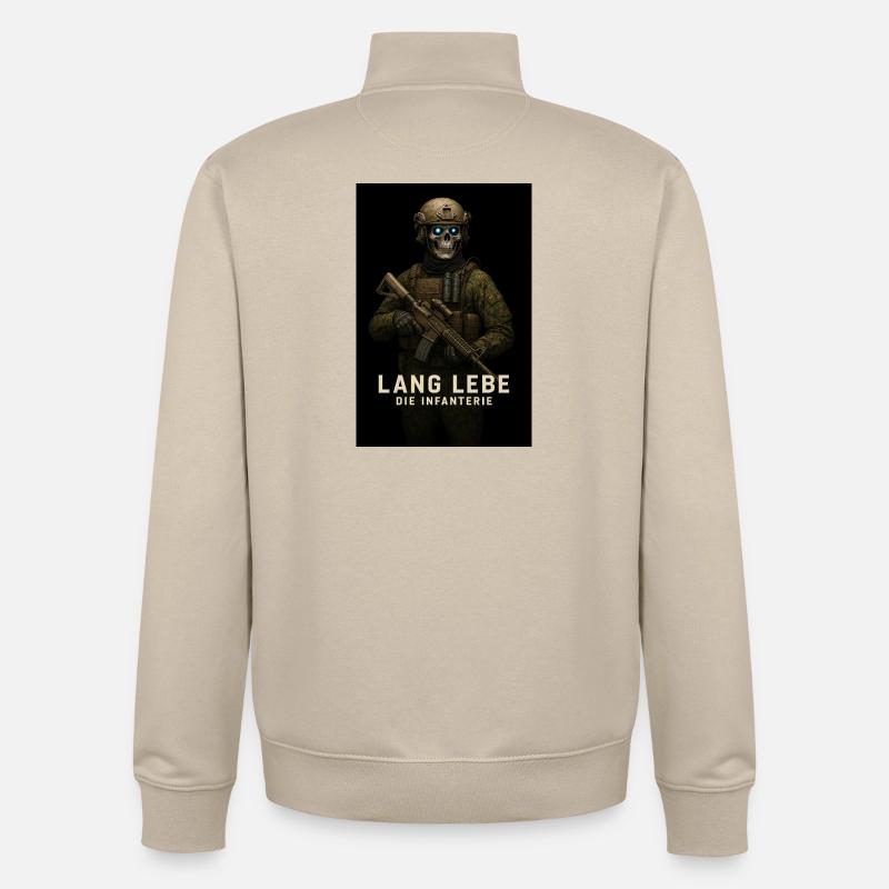 Vive le squelette d’infanterie - Sweat zippé unisexe en coton bio Stanley/Stella - beige crème