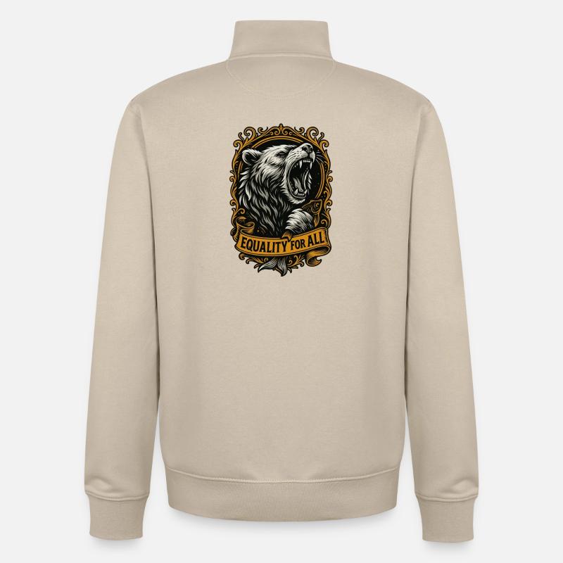 Bear with Equality for All - Unisex Organic Zip Sweatshirt by Stanley/Stella - desert dust