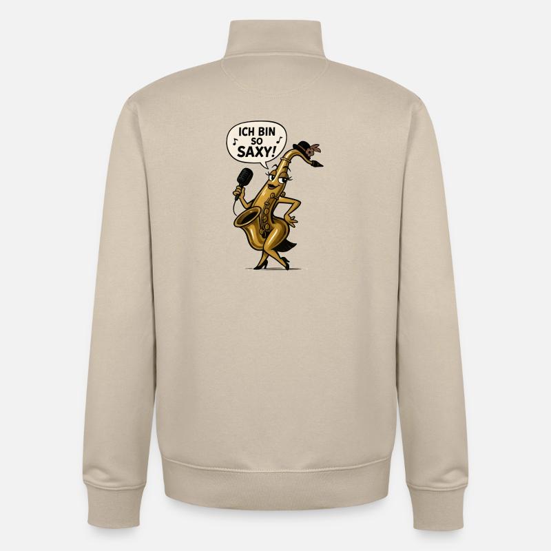 Ich bin so Saxy – Saxophon Diva - Unisex Organic Zip Sweatshirt von Stanley/Stella - Cremebeige