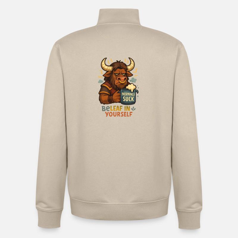 Be Leaf in Yourself Tauren - Unisex Organic Zip Sweatshirt von Stanley/Stella - Cremebeige