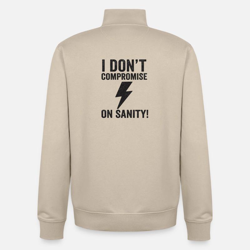 Aucun compromis sur la raison - Sweat zippé unisexe en coton bio Stanley/Stella - beige crème