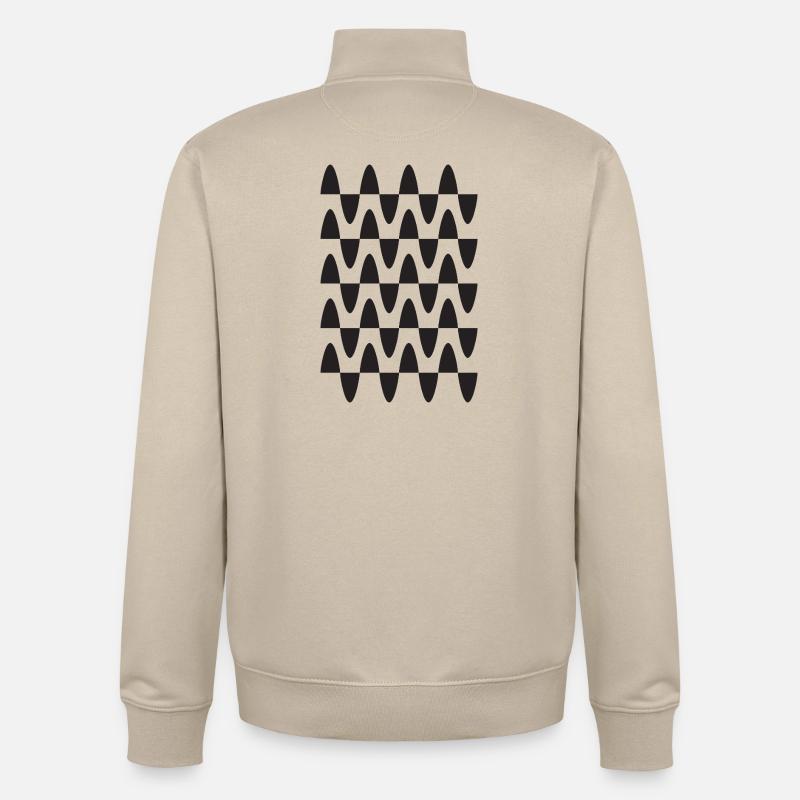 Midnight Wave Grid Pattern - Unisex Organic Zip Sweatshirt by Stanley/Stella - desert dust