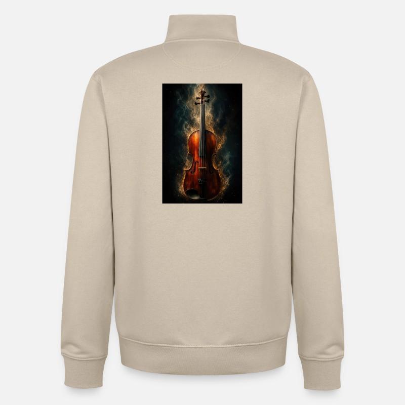Flamebound Violin Glow - Unisex Organic Zip Sweatshirt by Stanley/Stella - desert dust