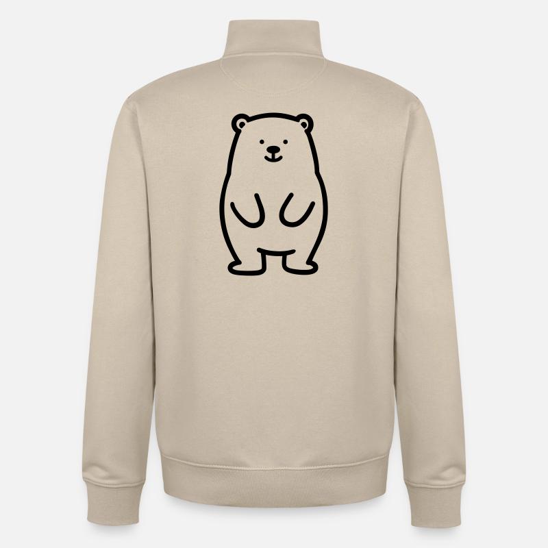 bear cub - Unisex Organic Zip Sweatshirt by Stanley/Stella - desert dust