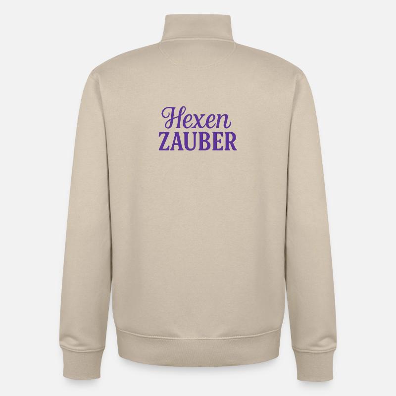 Sorcières Sort Mystic Print - Sweat zippé unisexe en coton bio Stanley/Stella - beige crème
