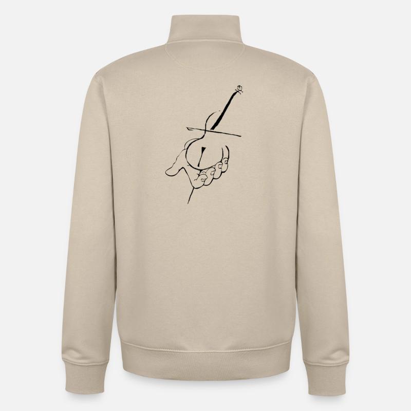 Violoncelle à la main - Sweat zippé unisexe en coton bio Stanley/Stella - beige crème