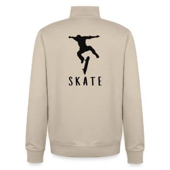 Skater - Unisex Organic Zip Sweatshirt von Stanley/Stella - Cremebeige - Hinten - AI Model Male 185 dark (185cm)