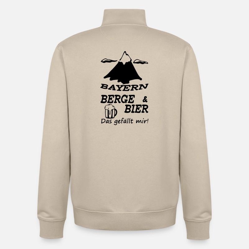 Bayern, Berge und Bier Geschenk - Unisex Organic Zip Sweatshirt von Stanley/Stella - Cremebeige