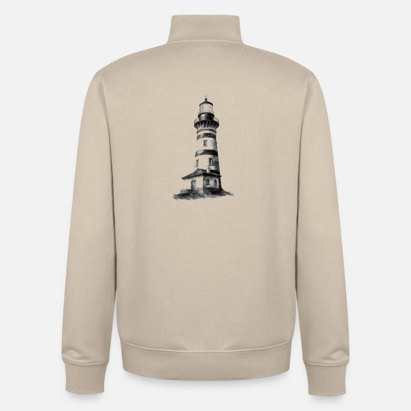Leuchtturm Design zur selbstgestaltung - Unisex Organic Zip Sweatshirt von Stanley/Stella - Cremebeige