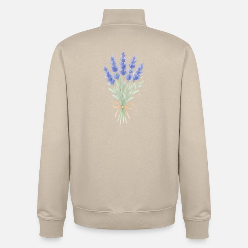 Bouquet de lavande - Sweat zippé unisexe en coton bio Stanley/Stella - beige crème