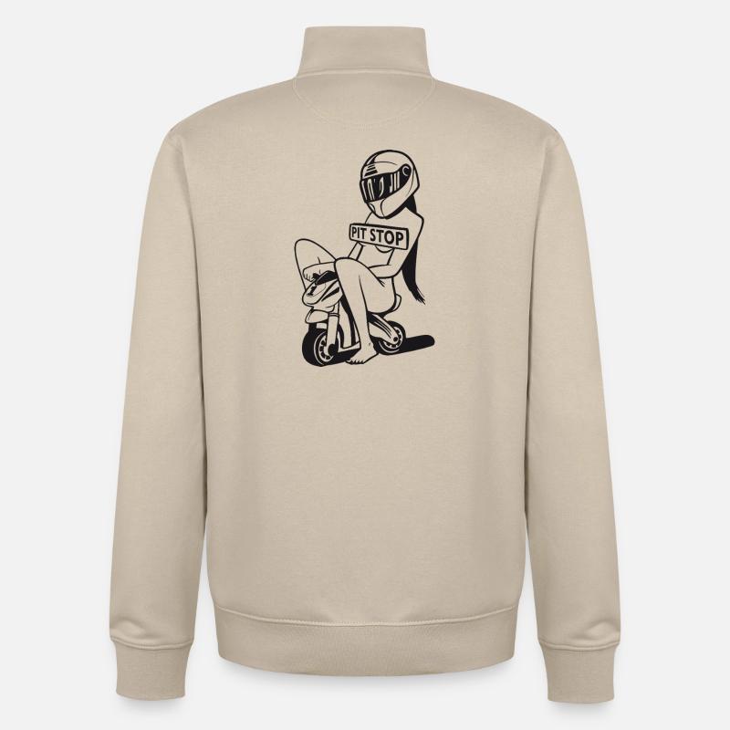 Pit Stop Racer Mädchen - Unisex Organic Zip Sweatshirt von Stanley/Stella - Cremebeige
