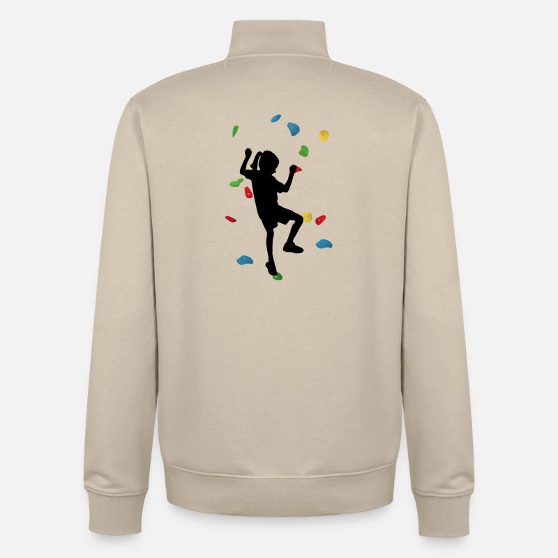 Fille du mur d’escalade - Sweat zippé unisexe en coton bio Stanley/Stella - beige crème