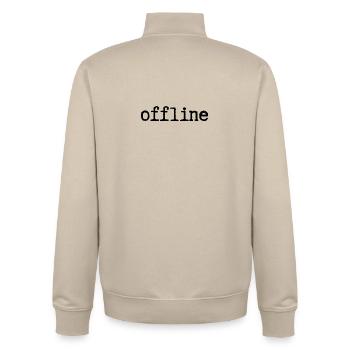 offline - Unisex Organic Zip Sweatshirt von Stanley/Stella - Cremebeige - Hinten - AI Model Male 185 dark (185cm)