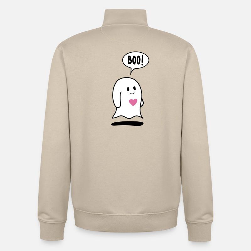 Kleiner Geist, Geist mit Herz - Unisex Organic Zip Sweatshirt von Stanley/Stella - Cremebeige