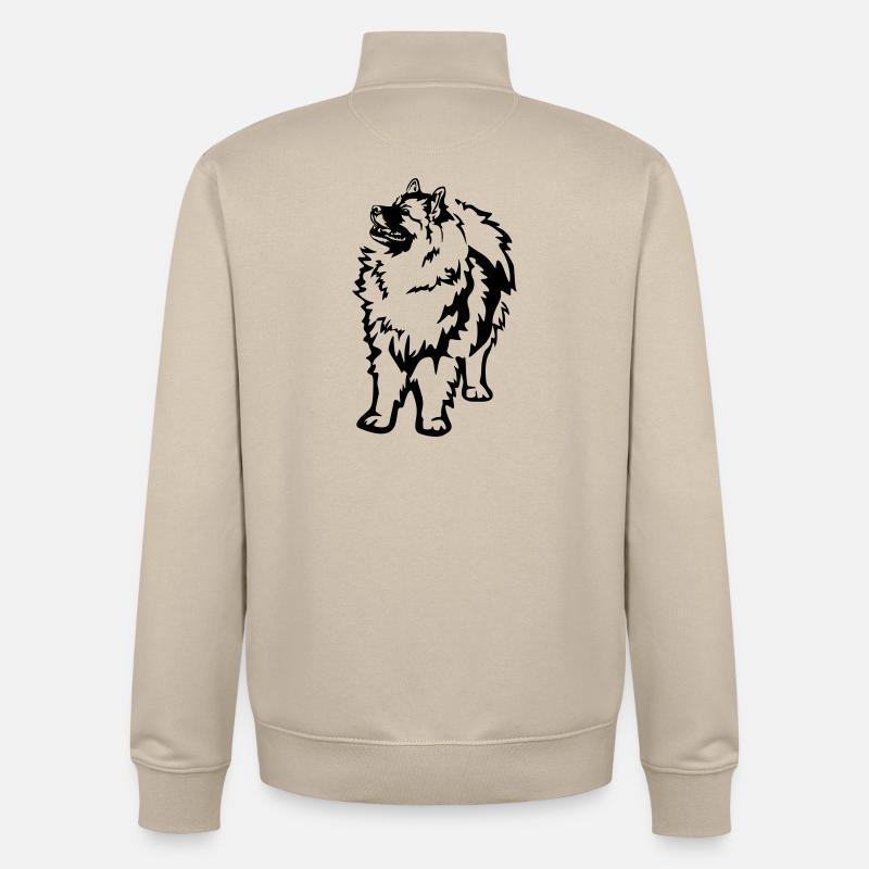 Wolfsspitz - Unisex Organic Zip Sweatshirt von Stanley/Stella - Cremebeige