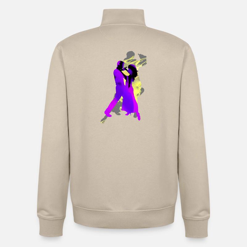 Danseurs de tango argentin - Sweat zippé unisexe en coton bio Stanley/Stella - beige crème