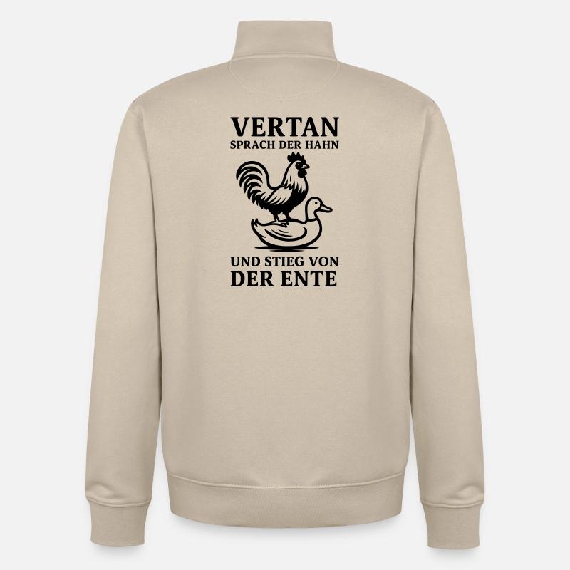 vertan sprach der hahn - Unisex Organic Zip Sweatshirt von Stanley/Stella - Cremebeige