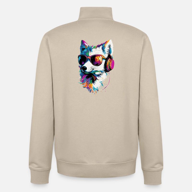 Polarfuchs Schneefuchs Eisfuchs Süßer Weißer Fuchs - Unisex Organic Zip Sweatshirt von Stanley/Stella - Cremebeige