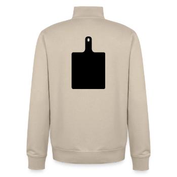 Chopping board - Unisex Organic Zip Sweatshirt by Stanley/Stella - desert dust - Back - AI Model Male 185 dark (185cm)