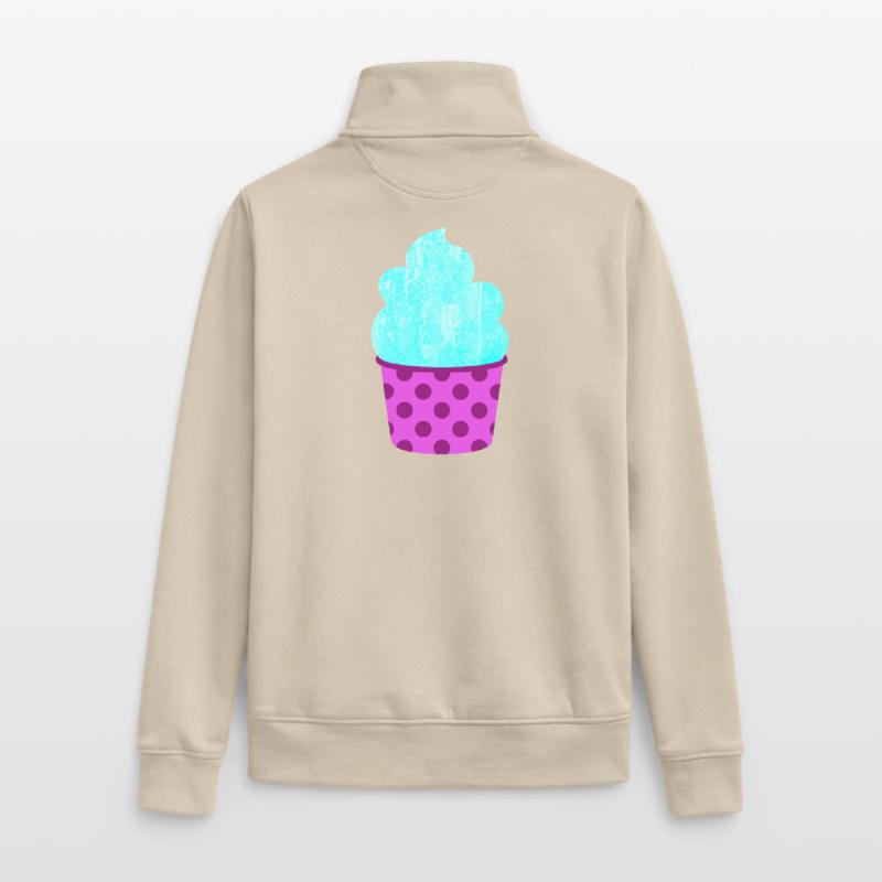 Eis Eiscreme Eiskrem Dots Punkte Softeis Sommer Unisex Organic Zip Sweatshirt von Stanley/Stella