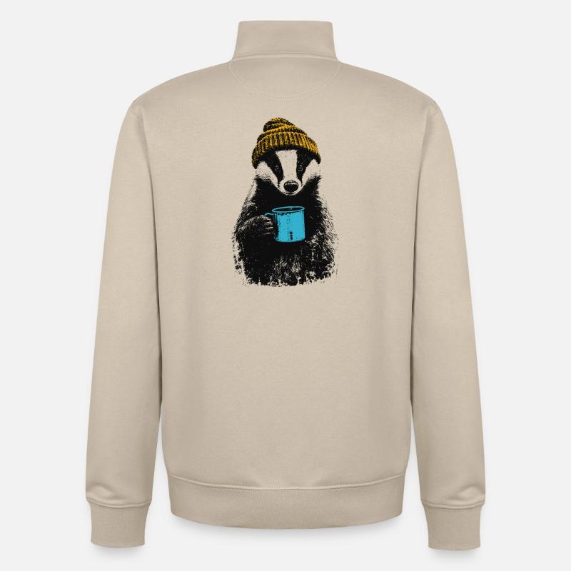 Coffee Badger - Unisex Organic Zip Sweatshirt by Stanley/Stella - desert dust