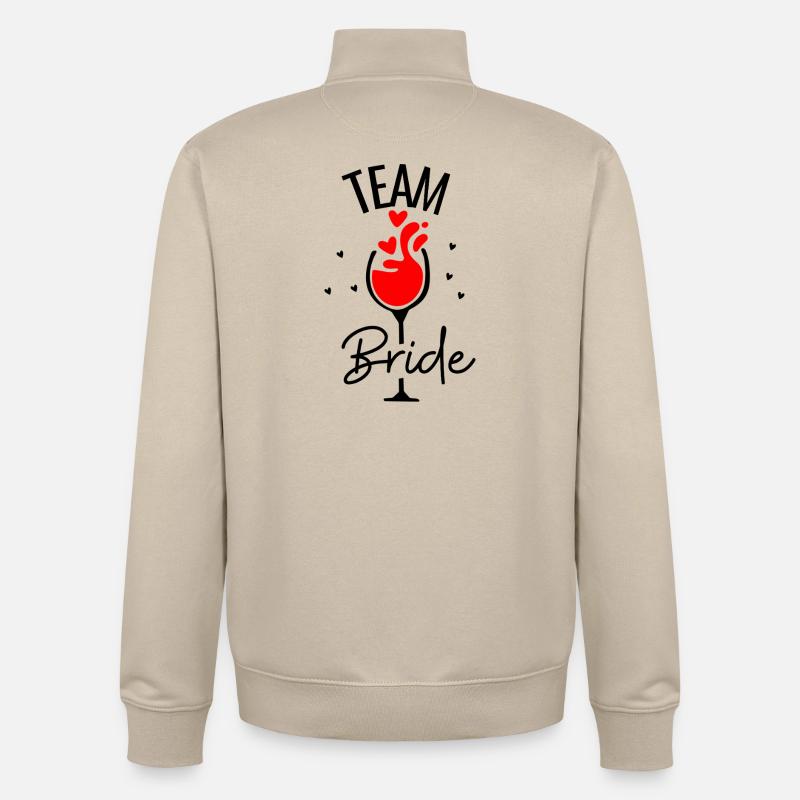 Équipe Mariée Vin - Sweat zippé unisexe en coton bio Stanley/Stella - beige crème
