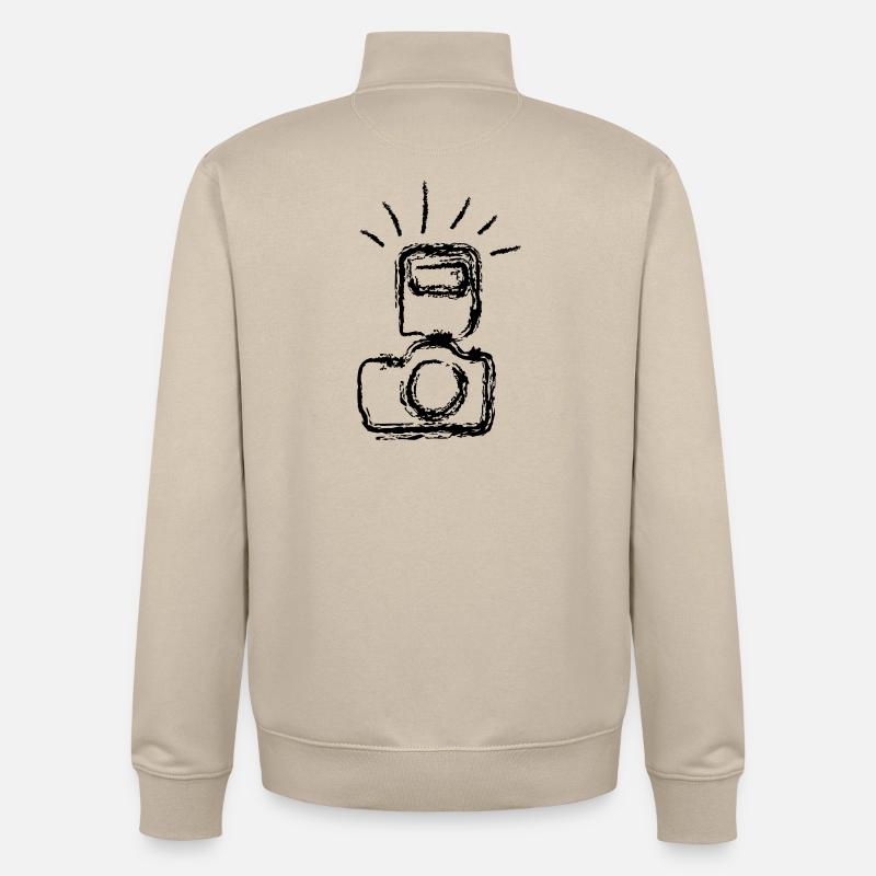 caméra - Sweat zippé unisexe en coton bio Stanley/Stella - beige crème