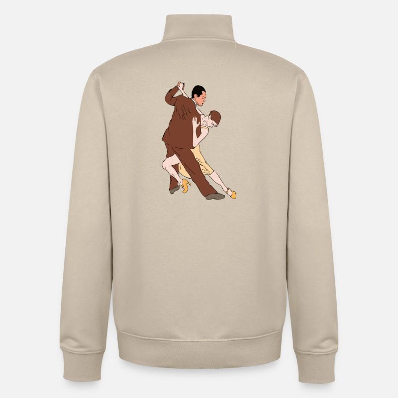 Tango Duo im Silhouette-Stil - Unisex Organic Zip Sweatshirt von Stanley/Stella - Cremebeige