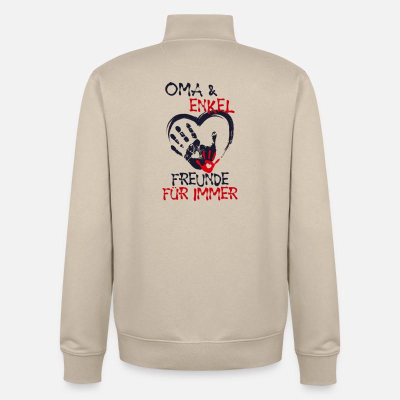 Enkel Oma Großmutter Statement Lieblingsoma - Unisex Organic Zip Sweatshirt von Stanley/Stella - Cremebeige