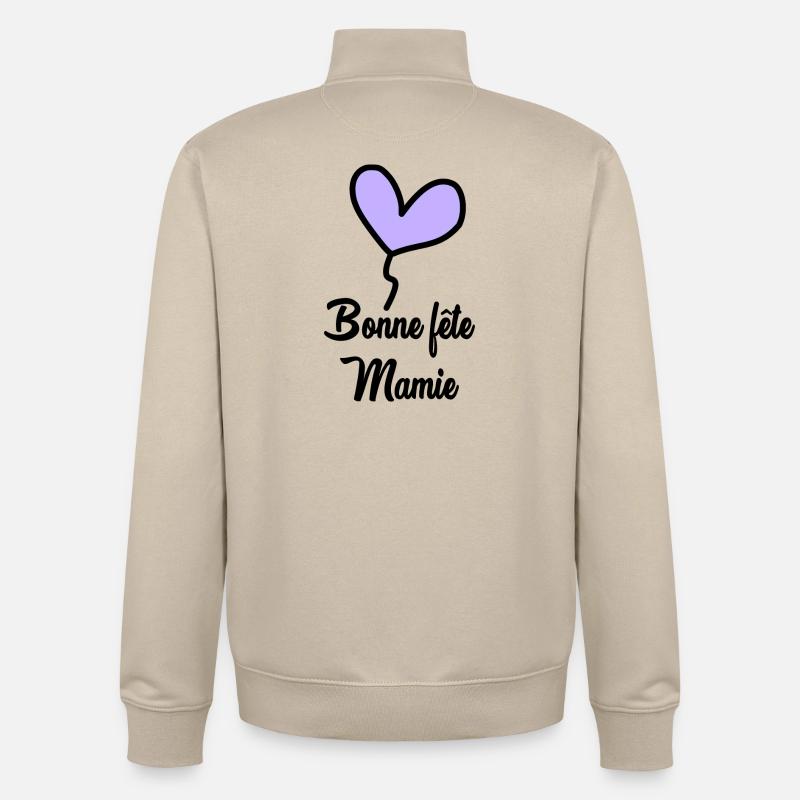 OMA. MUTTERTAG - Unisex Organic Zip Sweatshirt von Stanley/Stella - Cremebeige