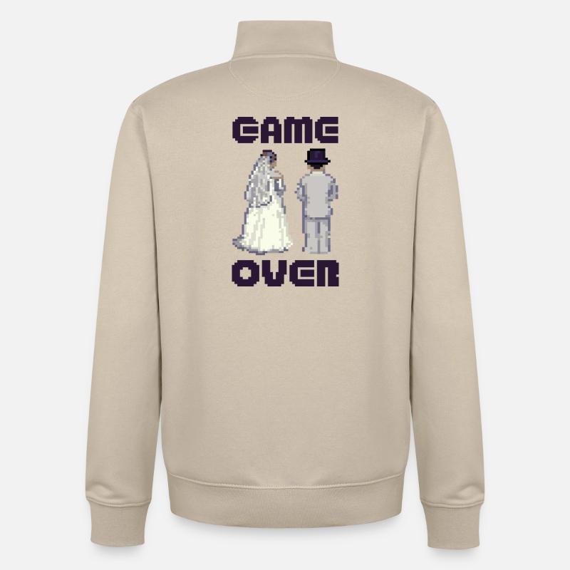 GAME OVER Junggesellenabschied Bräutigam - Unisex Organic Zip Sweatshirt von Stanley/Stella - Cremebeige