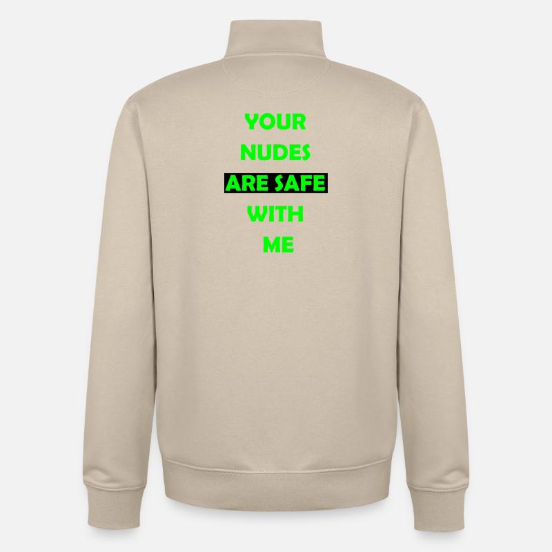 Funny Bold Statement Tee - Sweat zippé unisexe en coton bio Stanley/Stella - beige crème