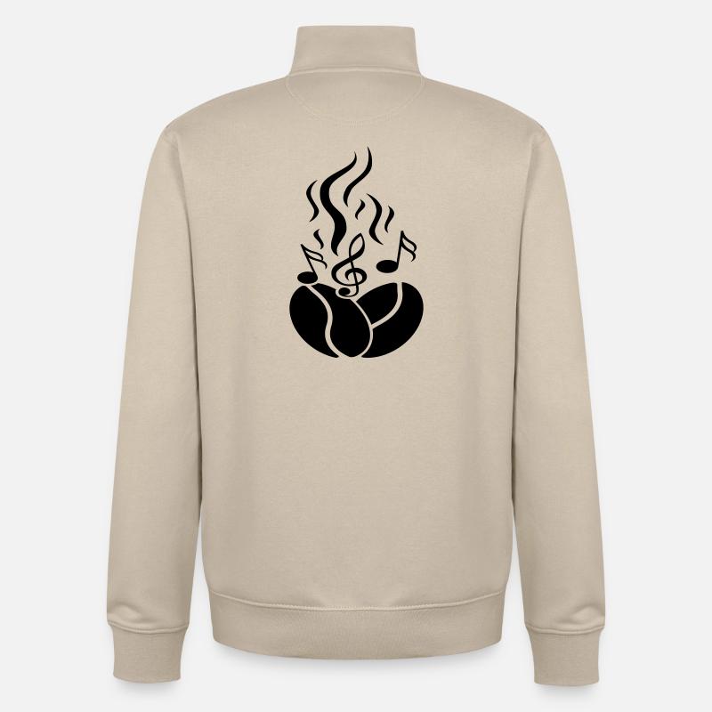 Kaffeebohnen mit Noten - Unisex Organic Zip Sweatshirt von Stanley/Stella - Cremebeige