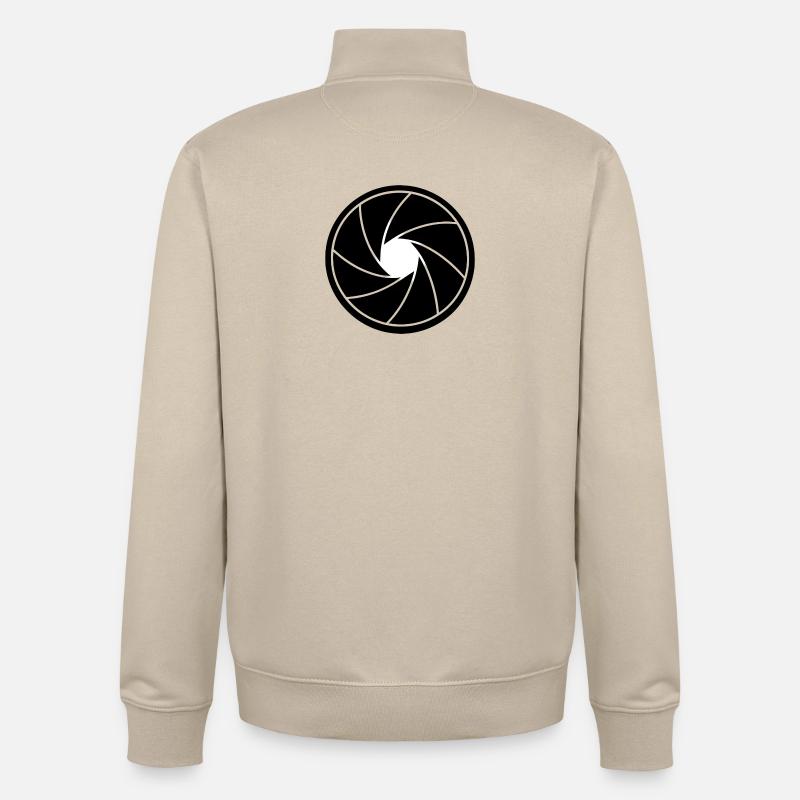 Spirale d’ouverture noir et blanc - Sweat zippé unisexe en coton bio Stanley/Stella - beige crème