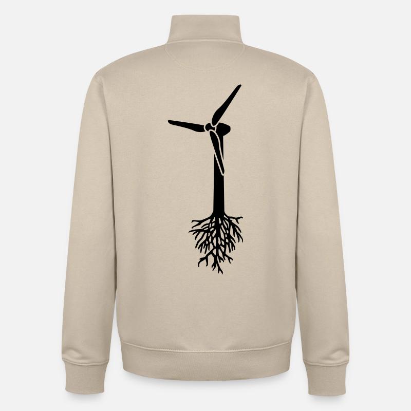 Think Green - Sweat zippé unisexe en coton bio Stanley/Stella - beige crème