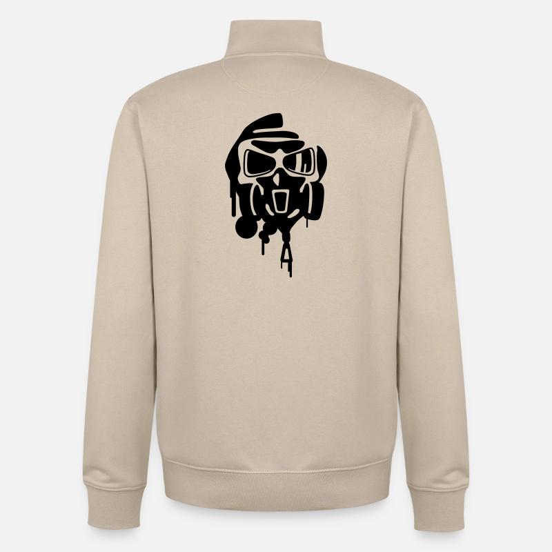 graffiti - Sweat zippé unisexe en coton bio Stanley/Stella - beige crème