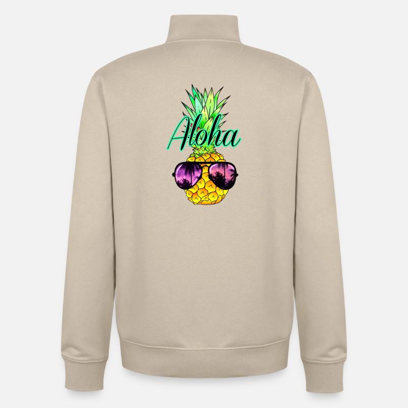Ananas Aloha - Unisex Organic Zip Sweatshirt von Stanley/Stella - Cremebeige