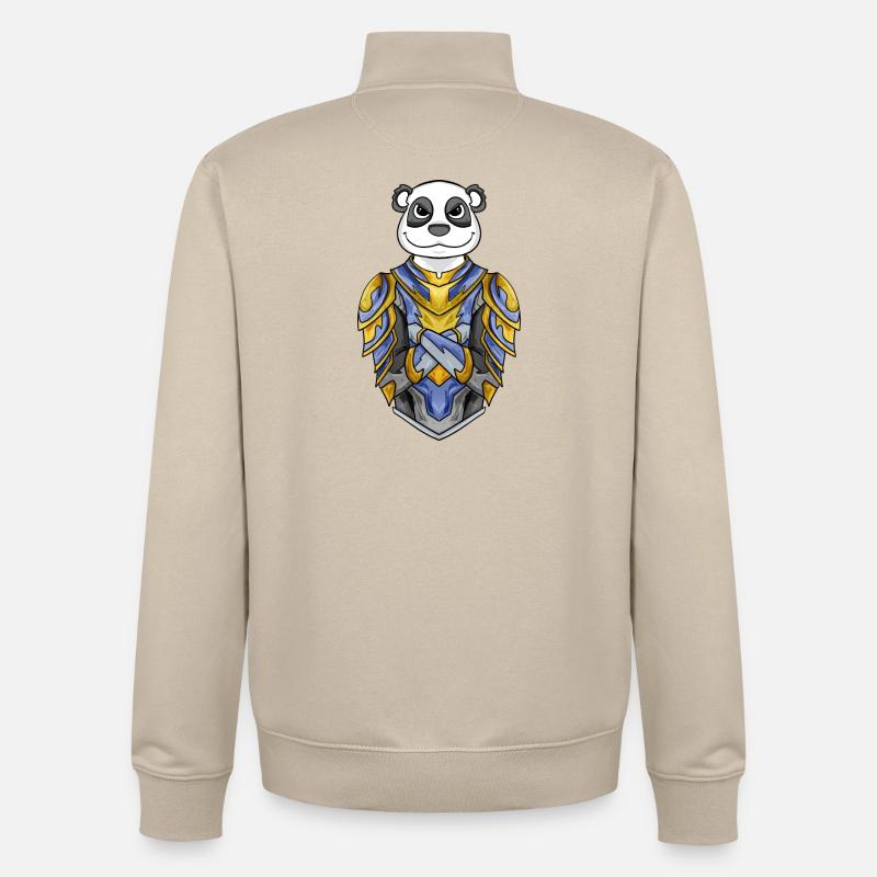 Chevalier Panda cool - Sweat zippé unisexe en coton bio Stanley/Stella - beige crème