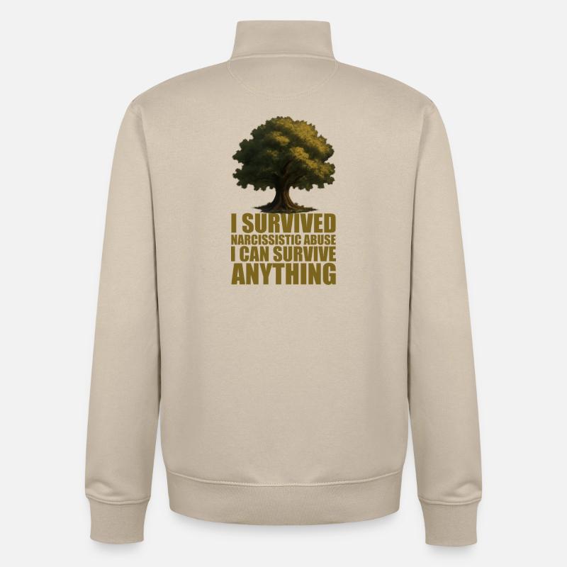 Conception d’arbre de survie résilient - Sweat zippé unisexe en coton bio Stanley/Stella - beige crème
