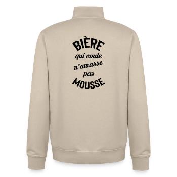 Rolling Beer bildet keinen Schaum - Unisex Organic Zip Sweatshirt von Stanley/Stella - Cremebeige - Hinten - AI Model Male 185 dark (185cm)