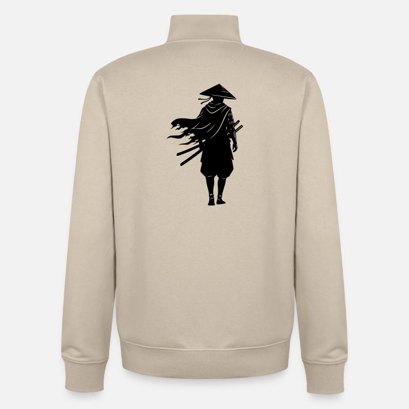 Shadow Warrior Samurai Straw Hat - Unisex Organic Zip Sweatshirt by Stanley/Stella - desert dust