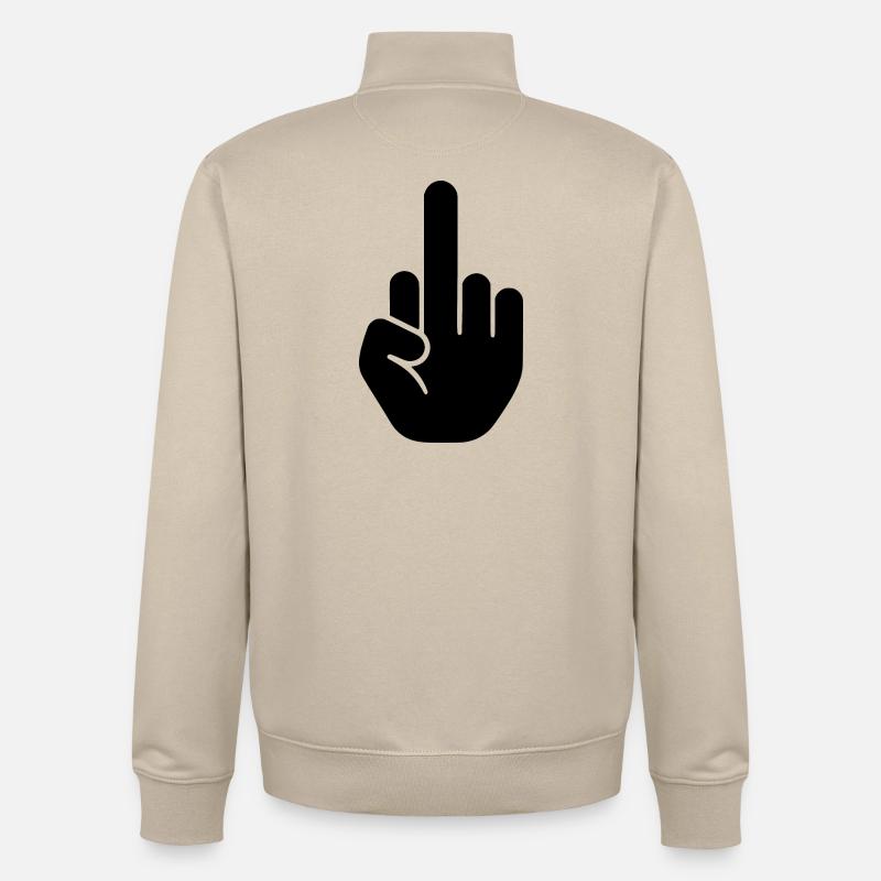 Middle finger - Unisex Organic Zip Sweatshirt by Stanley/Stella - desert dust