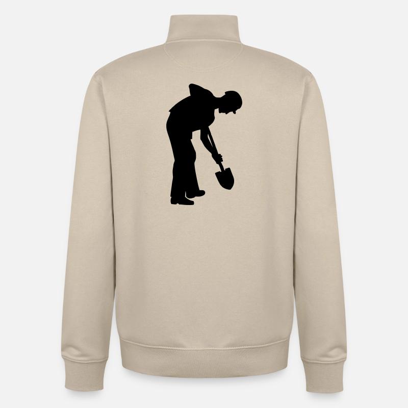 Fleißiger Bodenarbeiter – Grabteam - Unisex Organic Zip Sweatshirt von Stanley/Stella - Cremebeige