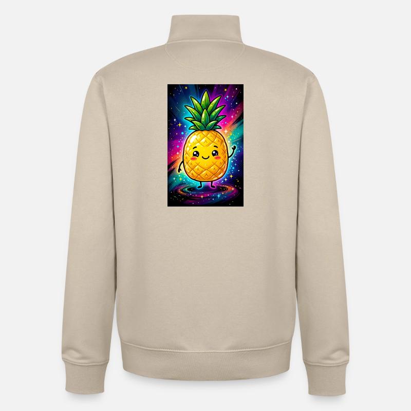 Ananas - Sweat zippé unisexe en coton bio Stanley/Stella - beige crème