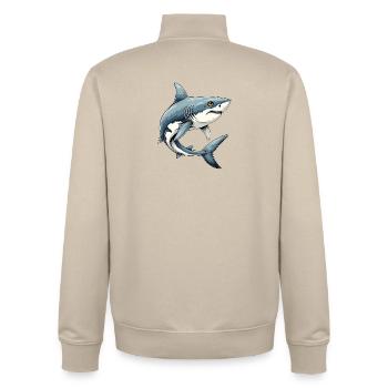 Hai - Unisex Organic Zip Sweatshirt von Stanley/Stella - Cremebeige - Hinten - AI Model Male 185 dark (185cm)