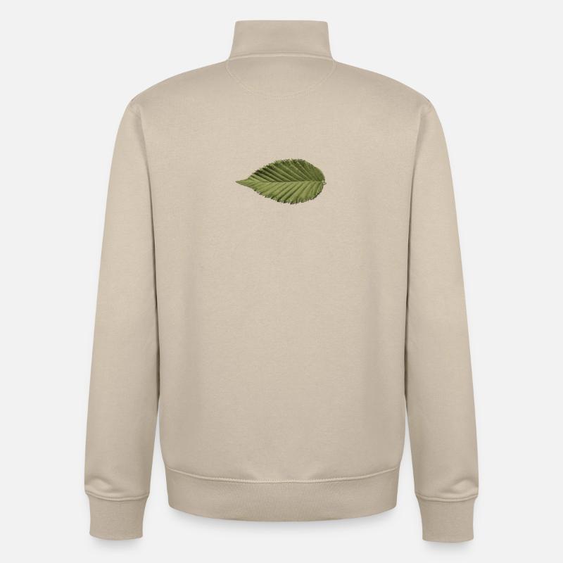Blattstruktur Olivgrün Muster - Unisex Organic Zip Sweatshirt von Stanley/Stella - Cremebeige