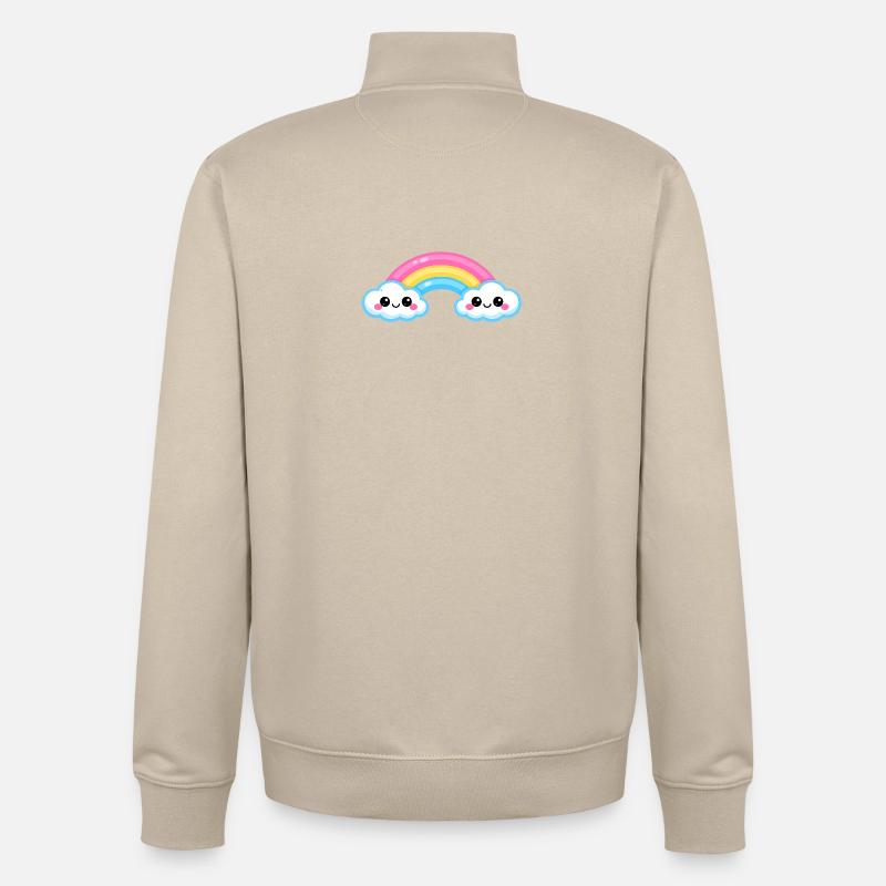 Cute Cloud Rainbow Duo - Unisex Organic Zip Sweatshirt by Stanley/Stella - desert dust
